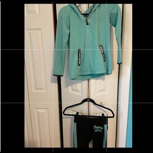 Girls Justice DANCE set (leggings and quarter zip)